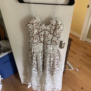 White lace self portrait dress